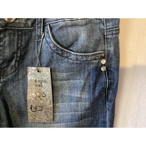 H & G Women's Size 7 Rhinestone Embellished Blue Jeans - Style 11778 - NWT 682 - Picture 8 of 13